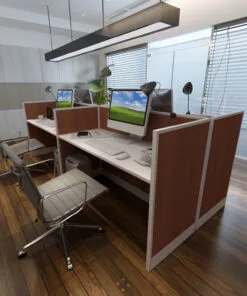 5x2 Cubicles- 43″ H-4 MAN U Shape Fully Laminated Call Center Cubicles/Workstations- MV - 5x2 Cubicles- 43 H-4