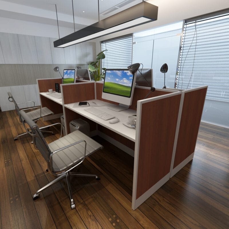 5x2 Cubicles- 43″ H-4 MAN U Shape Fully Laminated Call Center Cubicles/Workstations- MV - 5x2 Cubicles- 43 H-4