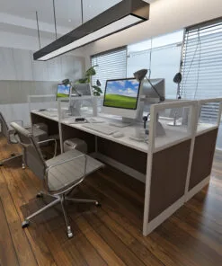 4x2 Cubicles -51″ H- 4 MAN U Shape Glazed Call Centre Office Workstations-V - 4x2 Cubicles -51 H- (view 2)