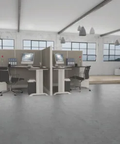 5x5 Cubicles- 54" H- 2 MAN(MIRROR) L Shape Fully Fabric With Pedestals-E - 5x5 Cubicles- 54 H- (view 5)