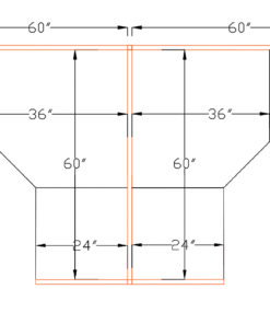 5x5 Cubicles- 54″ H - 2 MAN (MIRROR) L Shape Glazed Office Desk -E - 5x5 Cubicles- 54 Mirror (view 2)
