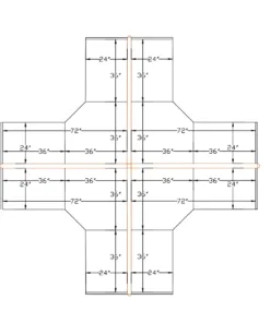 6x6 Cubicles 54" H-Fabric Office Workstations- 54″ H-4 MAN L Shape(QUAD)-E - 6x6 Cubicles 54 H-fabric (view 2)