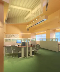 5x5 Cubicles- 54″ H - 2 MAN (MIRROR) L Shape Glazed Office Desk -E - 5x5 Cubicles- 54 Mirror
