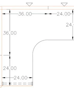 5x5 Cubicle -54" H- One Man Glazed L shape Workstation-E - 5x5 Cubicle -54 H- (view 2)