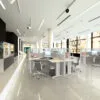 5x5 Cubicles- 51″H - 2 MAN (MIRROR) L Shape Glazed Office Workstations-E - 5x5 Cubicles- 51 Mirror (view 3)
