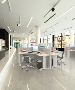 5x5 Cubicles- 51″H - 2 MAN (MIRROR) L Shape Glazed Office Workstations-E - 5x5 Cubicles- 51 Mirror (view 3)