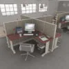 6x6 Cubicles- 51″ H -4 MAN L SHAPE QUAD FULLY FABRIC Workstations-E - 6x6 Cubicles- 51 -4