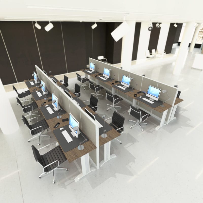 4x2 U Shape Workstation- 54″H-8 MAN (U Shape) Fabric Call Center Office workstations-E - 4x2 Shape Workstation- 54