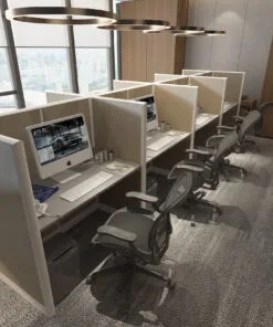 4x2 Telemarketing Cubicles – Fully Fabric 8-Man Call Center Workstations - 4x2 Telemarketing Cubicles Fully