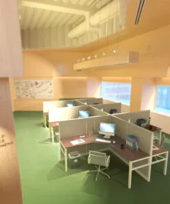 6x6 Cubicles- 51″ H- 6 MAN (PACKED) L Shape Fully Fabric Office Workstations-E - 6x6 Cubicles- 51 H- (view 2)