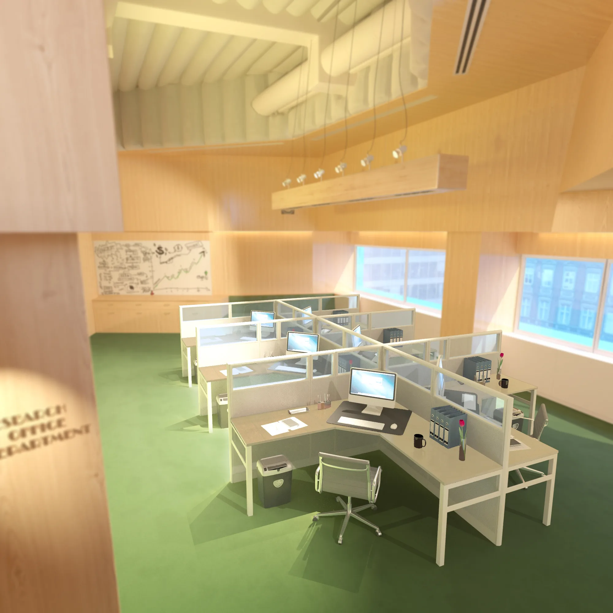 5x5 Cubicles- 51″ H- 6 MAN (PACKED) L Shape Glazed Office Workstations-E - 5x5 Cubicles- 51 H- (view 15)