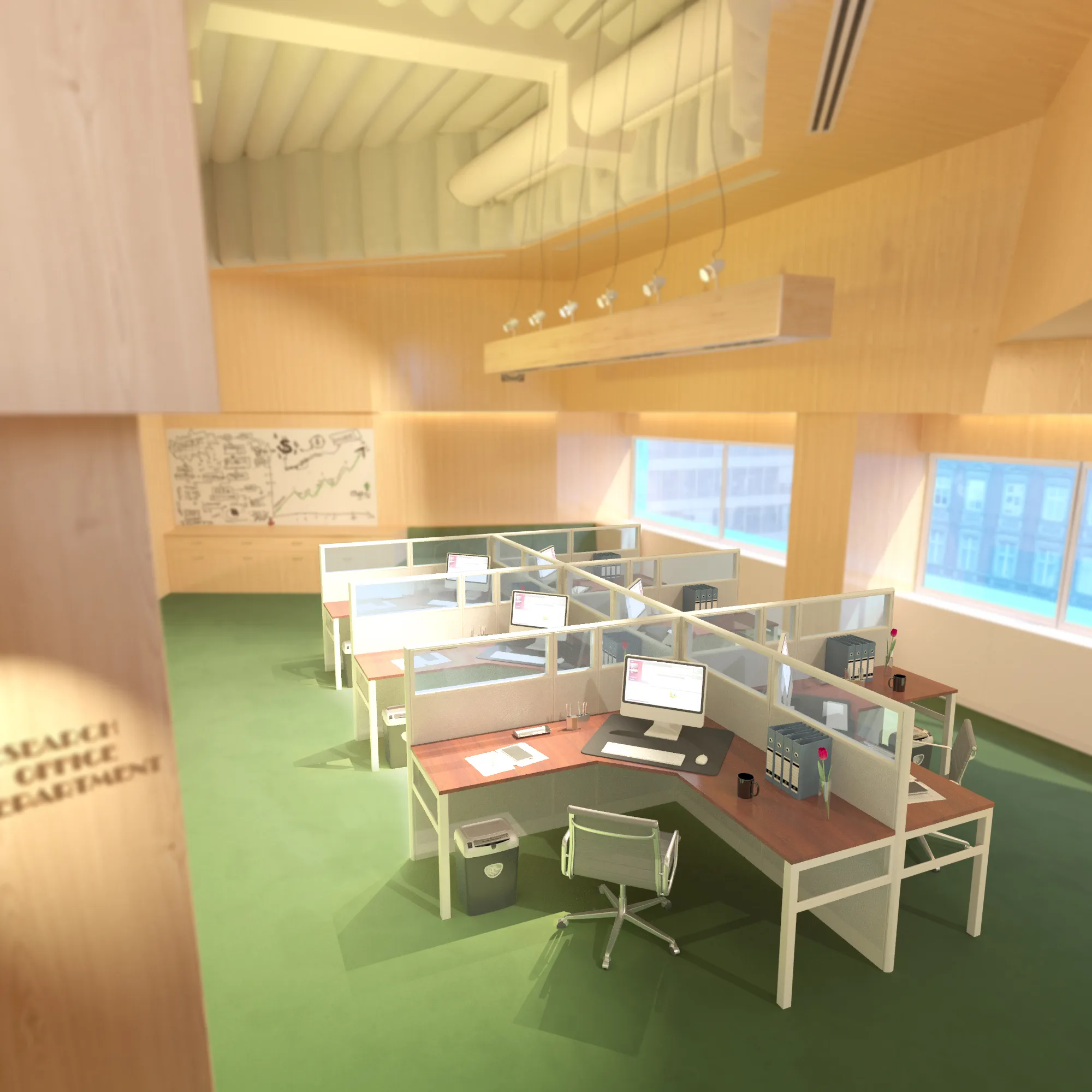 5x5 Cubicles- 51″ H- 6 MAN (PACKED) L Shape Glazed Office Workstations-E - 5x5 Cubicles- 51 H- (view 9)