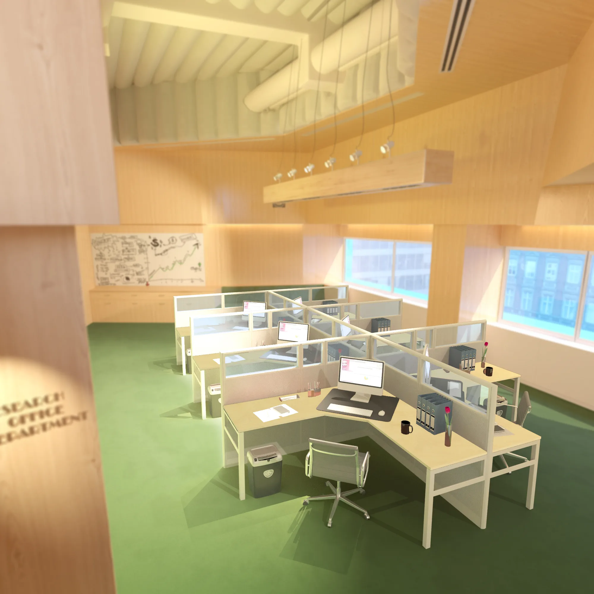 5x5 Cubicles- 51″ H- 6 MAN (PACKED) L Shape Glazed Office Workstations-E - 5x5 Cubicles- 51 H- (view 14)