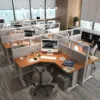 5x5 Cubicles- 54″ H- 6 MAN (PACKED) L Shape Glazed Office Workstations-E - 5x5 Cubicles- 54 H-