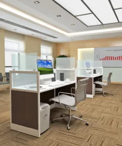 5x2 Cubicles- 63″ H- 1 MAN U Shape Glazed Office Workstations-MV - 5x2 Cubicles- 63 H-