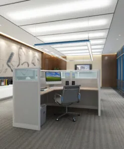 5x5 Cubicles -54″ H-ONE MAN GLAZED L Shape Office Workstations-U - 5x5 Cubicles -54 H-one (view 3)