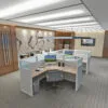 5x5 Cubicle - 54″ H- 2 MAN (DOUBLE) GLAZED L Shape Office Workstations-U - 5x5 Cubicle 54 H-