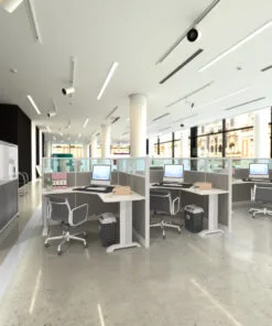 6x6 Cubicles-54″ H- 2 MAN (DOUBLE) L Shape Glazed Office Workstations -E - 6x6 Cubicles-54 H- Double