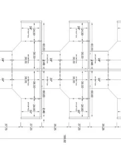 5x5 L Shape Cubicles- 54″H-6 MAN (PACKED) L Shape Fully Fabric Office Workstations-U - 5x5 Shape Cubicles- 54 (view 2)