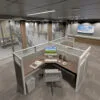 6x6 Cubicles -54″ H-2 MAN (MIRROR) Glazed L Shape Office Workstations -U - 6x6 Cubicles -54 H-2