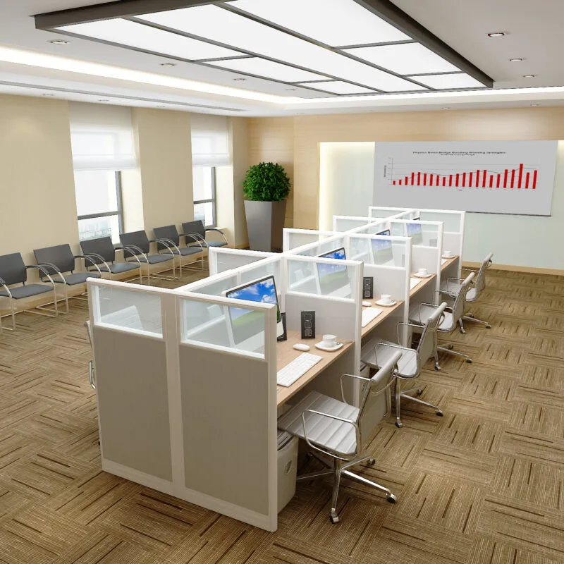 8-man office cubicle cluster