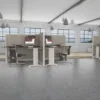 6x6 Cubicles-51″ H-2 MAN (MIRROR) L Shape Fully Fabric Office Workstations-E - 6x6 Cubicles-51 H-2 Mirror (view 4)