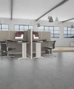 6x6 Cubicles-51″ H-2 MAN (MIRROR) L Shape Fully Fabric Office Workstations-E - 6x6 Cubicles-51 H-2 Mirror (view 4)