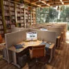6x6 Cubicles- 54″ H- 8 MAN (PACKED) L Shape Fully Fabric Office Workstations-E - 6x6 Cubicles- 54 H-