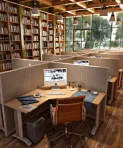 6x6 Cubicles- 54″ H- 8 MAN (PACKED) L Shape Fully Fabric Office Workstations-E - 6x6 Cubicles- 54 H-