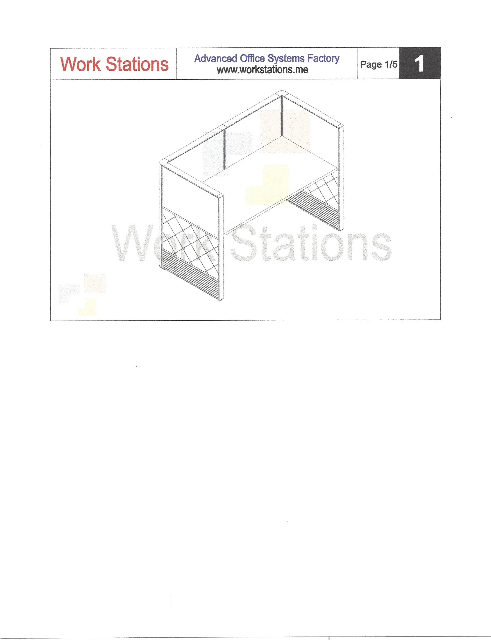 5x5 Quad Cubicles-43″ H- 4 MAN L Shape Fully Laminated Office Workstations-MV - 5x5 Quad Cubicles-43 H- (view 10)