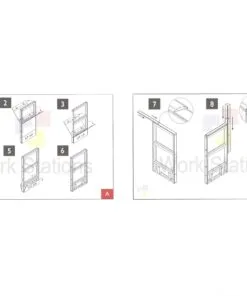 6x6 Cubicles -54″ H-2 MAN (MIRROR) Glazed L Shape Office Workstations -U - 6x6 Cubicles -54 H-2 (view 3)