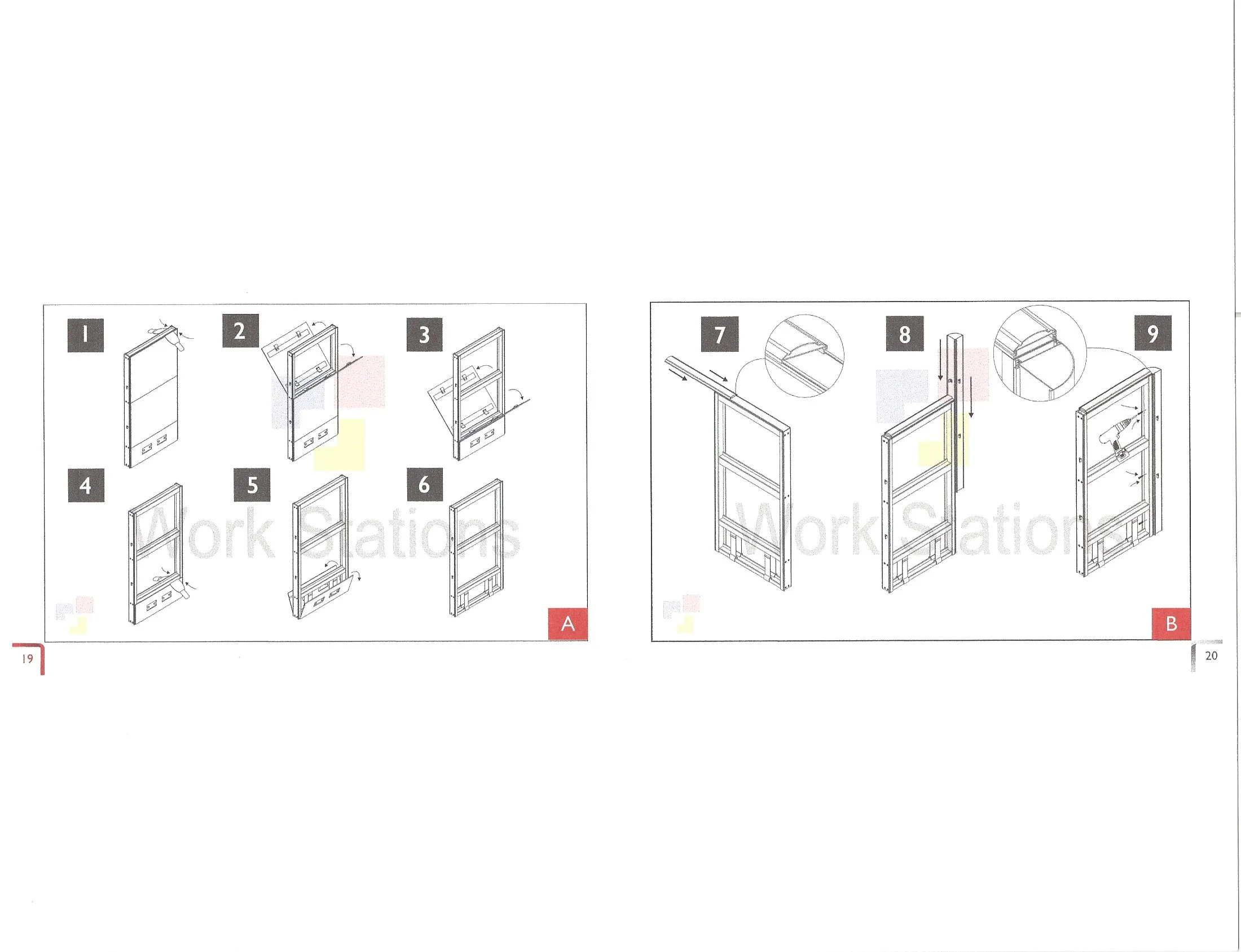 DocFile (1) 6x6 Cubicles -54″ H-2 MAN (MIRROR) Glazed L Shape Office Workstations -U - 6x6 Cubicles -54 H-2 (view 3)