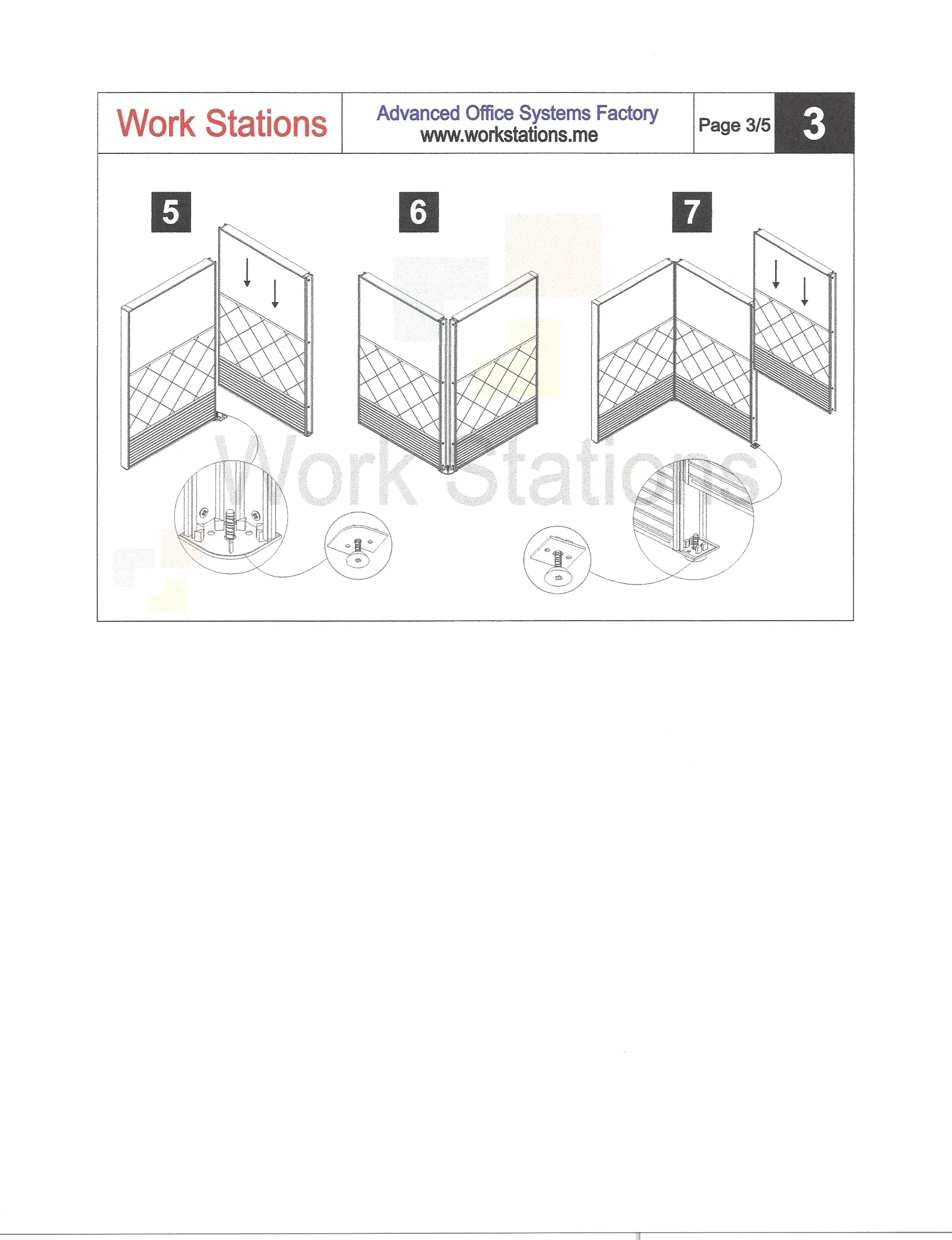 5x5 Quad Cubicles-43″ H- 4 MAN L Shape Fully Laminated Office Workstations-MV - 5x5 Quad Cubicles-43 H- (view 12)