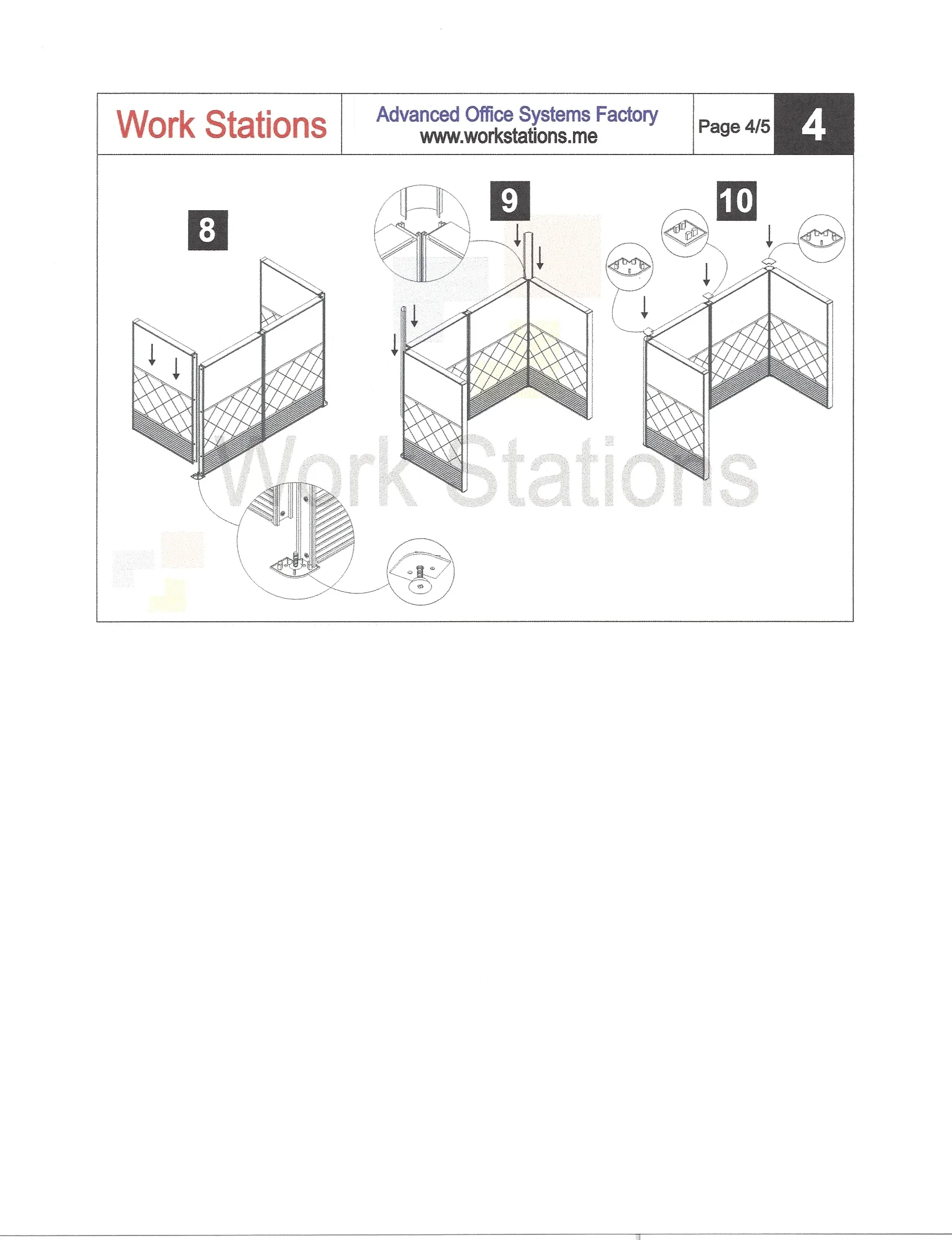 5x5 Quad Cubicles-43″ H- 4 MAN L Shape Fully Laminated Office Workstations-MV - 5x5 Quad Cubicles-43 H- (view 13)