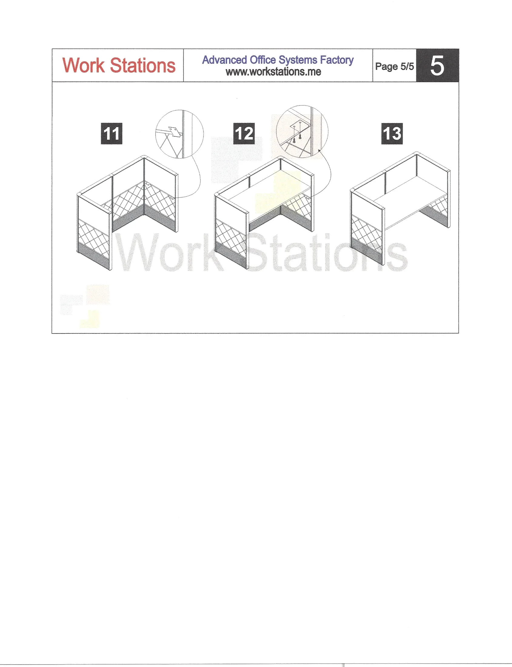 5x5 Quad Cubicles-43″ H- 4 MAN L Shape Fully Laminated Office Workstations-MV - 5x5 Quad Cubicles-43 H- (view 14)