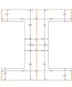 6x6 Laminated Cubicles-51″ H- 4 MAN (QUAD) Open Space Laminated Office Workstations-V - 6x6 Laminated Cubicles-51 H- (view 2)