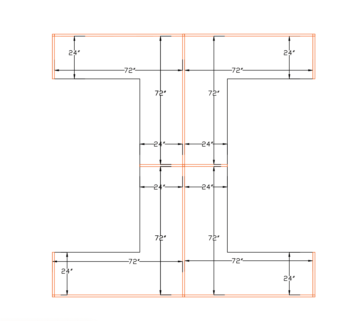 SKU-4000-18 6x6 Laminated Cubicles-51″ H- 4 MAN (QUAD) Open Space Laminated Office Workstations-V - 6x6 Laminated Cubicles-51 H- (view 2)