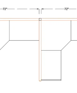6x6 Cubicles-54″ H- 2 MAN (DOUBLE) L Shape Glazed Office Workstations -E - 6x6 Cubicles-54 H- Double (view 2)