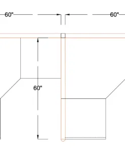 5x5 Cubicles- 54″ H- 2 MAN (DOUBLE) L Shape Fully Fabric Office Workstations-E - 5x5 Cubicles- 54 H- (view 2)