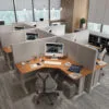 6x6 CUBICLES-54" H- 6 MAN (PACKED) L Shape Fully Fabric Office Workstations-E - 6x6 Cubicles-54 H- Packed