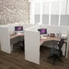 5x5 Cubicles-51″ H- DOUBLE L Shape Fully Fabric 2 MAN Office Workstations-U - 5x5 Cubicles-51 H- Double (view 3)