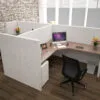 6x6 Cubicles- 51″ H- L Shape Fully Fabric 2 MAN MIRROR Office Workstations - U - 6x6 Cubicles- 51 H- (view 3)