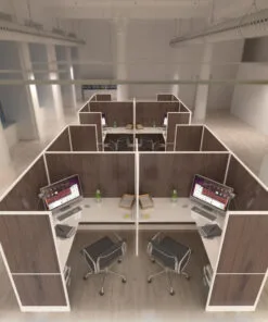 6x6 Laminated Cubicles-51″ H- 4 MAN (QUAD) Open Space Laminated Office Workstations-V - 6x6 Laminated Cubicles-51 H-