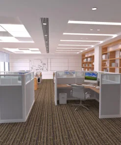 6x6 Cubicles- 54″ H- ONE MAN L Shape Glazed Office Workstation-U - 6x6 Cubicles- 54 H-