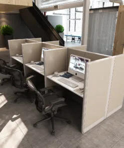 4x2 Cubicles- 54″ H- 6 MAN U Shape Telemarketing Call Center Fully Fabric-U - 4x2 Cubicles- 54 H-