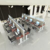 4x2 Eight Man Cubicles- 63" H - 8 MAN Call Center U Shape Fabric & Glass-E - 4x2 Eight Cubicles- 63 (view 5)