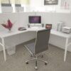 6x6 Cubicles- 63″ H-1 MAN/PERSON L SHAPE FABRIC & GLASS OFFICE CUBICLE -E - 6x6 Cubicles- 63 H-1 (view 3)