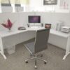 5x5 Cubicle - 63″ H- 1 MAN/PERSON L SHAPE FABRIC & Glass Office Workstations-E - 5x5 Cubicle 63 H- (view 8)