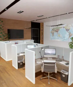 6x6 Cubicles-54″ H- 2 MAN (DOUBLE) Fully Fabric L Shape Workstations -U - 6x6 Cubicles-54 H- Double