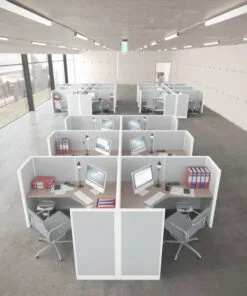 6x6 Cubicles- 54″H-6 MAN (PACKED) L Shape Fully Fabric Office Cubicle -U - 6x6 Cubicles- 54 H-6